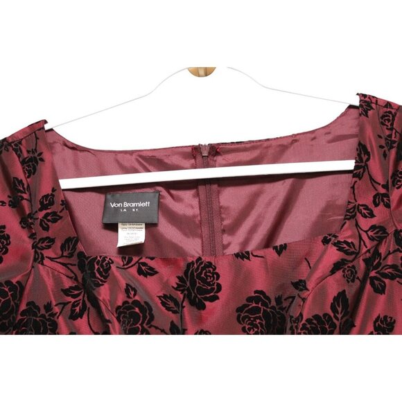 Vintage Empire Waist Gown 4 Petite Wedding Guest Formal Floral Velvet Whimsigoth - Picture 7 of 16